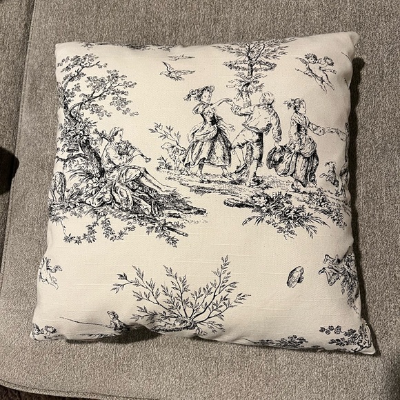 THREE Elegant Black and White Toile Throw Pillow - Picture 7 of 7